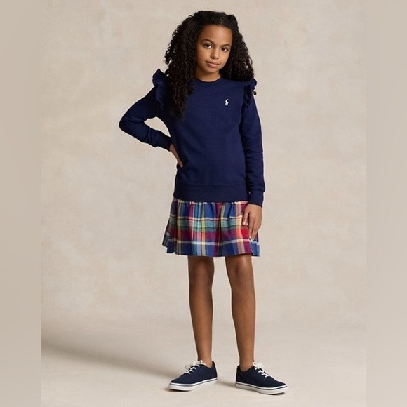 Polo Ralph Lauren Other - Polo Madras-Skirt Fleece Dress kids 16